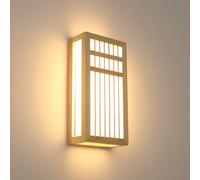 Goeco Aplique de Pared de Madera, 18W 30CM Lámpara de Pared Interior LED Luz Cálida 3000K Luz Nocturna Vintage para Sala de Estar, Dormitorio, Pasillo