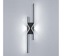 Goeco Aplique de pared Interior LED, 25W Lámpara de Pasillo Interior, Luminaria de pared Negra 60cm para Dormitorio, Pasillo, Sala, Escalera