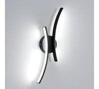 Goeco Aplique de Pared LED 20W, Luz Fría 6500K, Lámpara de Pared LED Moderna Negra para Dormitorio, Salón, Pasillo, 44CM