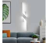 Goeco Aplique Pared Interior, 81CM 24W 2700LM Lámpara de Pared Largo Moderna con 2 Tubos, 6500 K Luz Blanca Fría,Luz de Pared en Aluminiopara Salón Dormitorio Cocina Escalera, Blanco