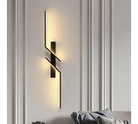 Goeco Aplique Pared Interior LED, 81.5 cm 19W Lámpara de Pared en Acrílico de Luz Cálida 3000K, Negro Luz de Pared LED Largo Moderna para Salón Dormitorio Cocina Escalera