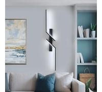 Goeco Aplique Pared Interior LED, 81CM 24W 2700LM Lámpara de Pared Moderna con 2 Tubos, 6500K Luz Blanco Frío Aplique Negro en Aluminio para Salón Dormitorio Cocina Escalera