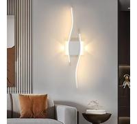 Goeco Aplique Pared LED Interior, 20W 59 CM Lámpara de Pared de Luz Cálida 3000K 2 Tubos de Lámpara en Acrílico para Dormitorio, Salón, Pasillo, Blanco