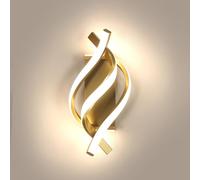 Goeco Aplique Pared LED Interior, 22W 33CM Lámpara de Pared LED Moderna con 3 Tubos en Forma de Espiral Luz Neutra de 4500 K Apliques Dorado para Dormitorio Sala de Estar Pasillo