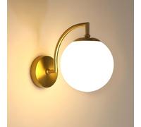 Goeco Apliques de Pared Interior Vintage, E27 Lámpara de Pared con Forma de Globo de Vidrio, Oro Luz de pared Moderna para Salón, Dormitorio, Escalera, Pasillo (Bombilla no Incluidas)