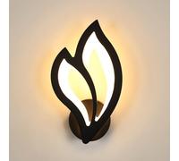 Goeco Apliques de Pared LED, 13W 1500LM Lámpara de Pared Interior Moderna en Forma de Flor en Acrílico 3000K Luz Blanca Cálida Aplique para Dormitorio, Salón, Pasillo, Negro