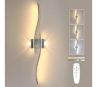 Goeco Apliques Pared Interior, 89CM 29W Lámpara de Pared LED Regulable con Mando a Distancia 3000K-6500K, Apliques LED Largo con Función de Memoria para Salón, Dormitorio, Pasillo, Cocina, Cromo