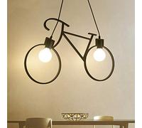 Goeco Araña de Bicicleta Lámpara Colgante de Hierro Vintage E27 Para Dormitorio, Sala, Restaurante, Iluminación Interior