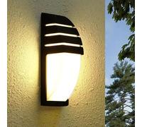Goeco Lámpara de Pared Exterior, 12W 1300LM Apliques LED IP65 Impermeable, 3000K Luz Cálida Iluminación Pared Negro para Patio Jardín Dormitorio Salón, 22.5CM x 8CM