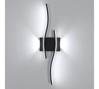 Goeco Lámpara de Pared LED, 20W 2000LM 59CM Aplique Pared Interior Luz Fría 6500K, Luz de Pared LED Negro para Dormitorio, Salón, Pasillo
