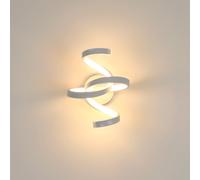 Goeco Lámpara de Pared LED 20W, Aplique de pared Moderno Interior de Diseño Espiral, Luz Pared LED Luz Blanca Cálida 3000K para Pasillo Dormitorio Sala Escalera