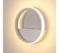 Goeco Lámpara de pared LED Interior, Aplique de pared Redonda de Diseño Moderno para Dormitorio, 12W 3000K Luz cálida, Aluminio y Acrílico, para Sala de Estar, Cocina y Cama