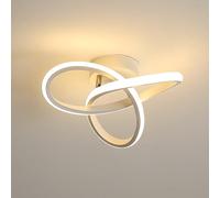 Goeco Lámpara de Techo Blanco, Moderna Plafon LED Techo de Acrílico 22W, Luz de Techo Iluminación LED para Pasillo Balcón, Blanco Cálido 3000K