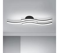 Goeco Lámpara de Techo LED, 18W Plafon LED Techo con 3 Barras de Luz LED 6500K Luz Blanca Fría, Luz de Techo Moderna para Salón Dormitorio Cocina, Negro