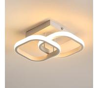 Goeco Lampara de Techo LED 22W, Blanca Plafón LED Techo Moderno Interior 2000LM 3000K Luz Blanca Cálida, Luz de Techo Cuadrado Acrílico para Pasillo, Balcón, Cocina