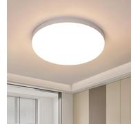 Goeco Lámpara de Techo Led 32W IP44, Lampara Techo Ultradelgada 30 cm Circular, Plafon LED Techo Moderna 3500LM 3000k Blanca Cálida para Sala de Estar Dormitorio Cocina Balcón Pasillo Baño