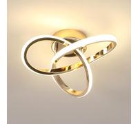 Goeco Lámpara de Techo LED Dorado, 22W Plafón LED Techo Moderna Creativa en Forma de Flor, 4500k Luz Neutra para Salon Dormitorio Cocina Pasillo