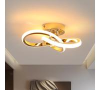 Goeco Lámpara de Techo LED Moderna, 22W Plafón de Techo Creativa en Forma de Flor, Dorado Luz de Techo para Salon Dormitorio Cocina Pasillo, Luz Cálida 3000 K