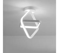 Goeco Lámpara de Techo Moderna, 22W 6500K Luz Blanca Fría Plafón LED Techo con 2 Lámparas Cuadradas para Dormitorio Salón Cocina Pasillo, Blanco