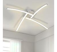 Goeco Lámpara de Techo Moderna, 24W Plafón LED Techo con 4 Barras de Acrílica, Luz Neutra de 4500 K, Lámpara de Araña para Salón Dormitorio Oficina, Blanco, 60 CM