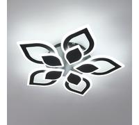 Goeco Lámpara Techo LED Moderna, 5 Pétalos 52W 6000LM Creativas Plafón LED Techo en Acrílico, Negro Luz Blanca Fría de 6500K Luz de Techo Moderna para Salón, Dormitorio, Comedor