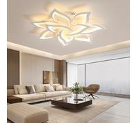 Goeco Lamparas de Techo Salon, 60W Plafon LED Techo Moderno Blanco Diseño Flor Pétalos, Luz de Techo LED Dormitorio para Cocina, Comedor, Estudio, Oficina, Luz Blanca Cálida 3000K, 80CM