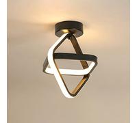 Goeco LED Lámpara de Techo Moderna, Lampara Pasillo Techogeometría cuadrada 24W 2700LM, Plafón LED Techo para Armario Pasillo Balcón, Luz blanca cálida 3000K, negro