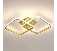 Goeco Moderna Lámpara de Techo LED, 42W Plafón LED Techo Dorada Moderno Cuadrada, Luz LED para Dormitorio Cocina Sala de Estar Pasillo Comedor, Luz Neutra 4500K