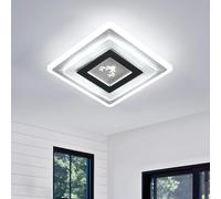 Goeco Plafón LED Cuadrado, 22W Blanco Lámpara de Tcho con Motivo de Ciervo, Luz Blanca Fría 6500k Luz de Techo en Acrílico para Cocina Salon Dormitorio Pasillo