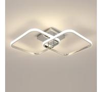 Goeco Plafón LED de Techo Moderna, 42 W Cuadrada Lámpara LED de Techo Cromada, Iluminación Interior de Aluminio para Salón, Dormitorio, Cocina, Pasillo y Oficina, Luz Natural 4500 K