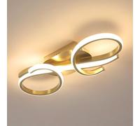 Goeco Plafon LED Techo 36W Lampara de Techo Moderna 3000K Luz Cálida, Luz de Interior Creativa para Dormitorio Sala de Estar Cocina Pasillo, Dorado