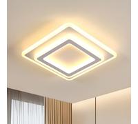 Goeco Plafón LED Techo Cuadrado 44W 4950LM Lámpara de Techo LED Moderna en Acrílico 3000k Luz Cálida para Dormitorio Salon Comedor, Blanco