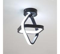 Goeco Plafon LED Techo Moderna, 22W Lampara LED Techo Negro, Lámpara de Techo LED para Cocina, Comedor, Luz Blanca Fría 6500K