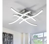 Goeco Plafon LED Techo Moderna, 24W 2700LM 6500K 4 Tubos, Plata