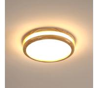 Goeco Plafón LED Techo Redondo de Madera, 24W 2700LM 3000K Lámpara de Techo LED Moderna, Ø30CM Luz Iluminación Interior para Dormitorio Cocina Salón Pasillo Comedor
