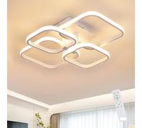 Goeco Plafon LED Techo Regulable 48W 5400LM Lámpara de Techo LED 4 Cuadrados con Mando a Distancia 3000K - 6500K para Salón Dormitorio Cocina, Blanco 58 cm