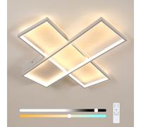 Goeco Plafon LED Techo Regulable Moderno, 30W 3375LM Lámpara de Techo Salon LED con Mando a Distancia, Cuadrado Blanco Luz de Techo Acrílico para Dormitorio Comedor