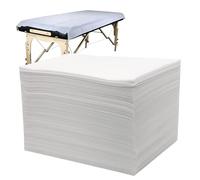 GOEDCH 100 piezas de sábanas de masaje: 180 x 80 cm sábana bajera para camillas de masaje, sábana blanca masaje, cubierta para camas de masaje, sábanas bajeras para spa, hotel, masaje, tratamientos de