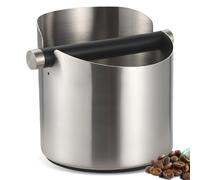 GOEDCH 11 × 8 × 8 cm Abklopfbehälter Abklopfbehälter für Siebtragfer, Edelstahl Knock Box, Rutschfester Silikonbasis & abnehmbarer Klophebel - Kompatibel, Sage und Siebträger maschinen