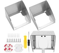 GOEDCH 2 piezas Exterior Cubierta Enchufe: Tapa Enchufes Pared Inoxidable e Protector Enchufes, Protectora para Enchufe De Interruptor Caja con Tornillos Tubos de Expansión Destornilladores