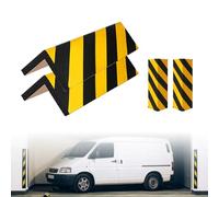 GOEDCH 2 protectores de cantos de garaje: 40 x 25 x 2 cm, autoadhesivos, protectores de bordes de puerta, protección de bordes de espuma con rayas negras y amarillas, protección de cantos para puertas