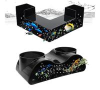 GOEDCH 2 tamaños Acuario túnel subterráneo Cuevas de peces: diseño de dos agujeros y diseño en forma de L, cueva de túnel subterráneo para acuarios, túnel de plástico con 2 entradas