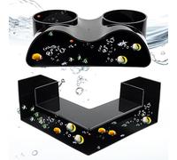 GOEDCH 2 túneles de peces para acuarios: plástico, cueva de acuario, túnel de acuario, túnel subterráneo, cuevas de peces, túnel de peces, para acuarios, paisajismo, regalos, color negro