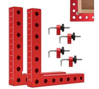 GOEDCH 2 unidades de ángulo de posicionamiento de 90 grados: 140 mm/5,5 pulgadas, tipo abrazadera de esquina de aleación de aluminio, abrazadera de ángulo de medición para carpintería, armarios
