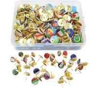 GOEDCH 200 chinchetas decorativas creativas con bandera nacional para viajes Mapa del Mundo: pines de metal para mapas y tablones de anuncios, agujas del mundo, versátiles para oficina y tablero negro