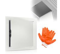 GOEDCH 20x20cm Puerta de Inspección: Panel de Acceso Metálica, Puerta de Inspección Magnética para Paredes Laterales de Cocinas, Baños, Viene con un Par de Guantes de Algodón Antideslizantes, Blanco