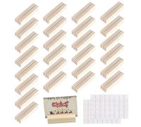 GOEDCH 26 soportes para tarjetas de madera: soporte para tarjetas de mesa de madera con adhesivo de doble cara, soporte para tarjetas de mesa de madera de haya con ranura de 2 mm para restaurantes