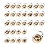 GOEDCH 30 Piezas GU10 Portalámparas: Base de Enchufe de Cerámica, Conector Adaptador, Bases para Lámparas de Cerámica, con Cable de Silicona, Conector para Bombilla Halógena o LED