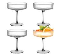 GOEDCH 4 copas de cóctel Martini: copas de champán, copas de coupé con aspecto de cristal, elegantes vasos largos para espresso, martini, vino y cava, calidad 14 x 10 cm