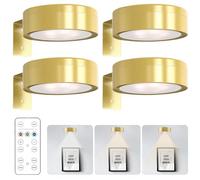 GOEDCH 4 lámparas de fotos inalámbricas: magnéticas, marcos de fotos, luces LED de pared con mando a distancia, regulables para pinturas, paredes de fotos y vitrinas